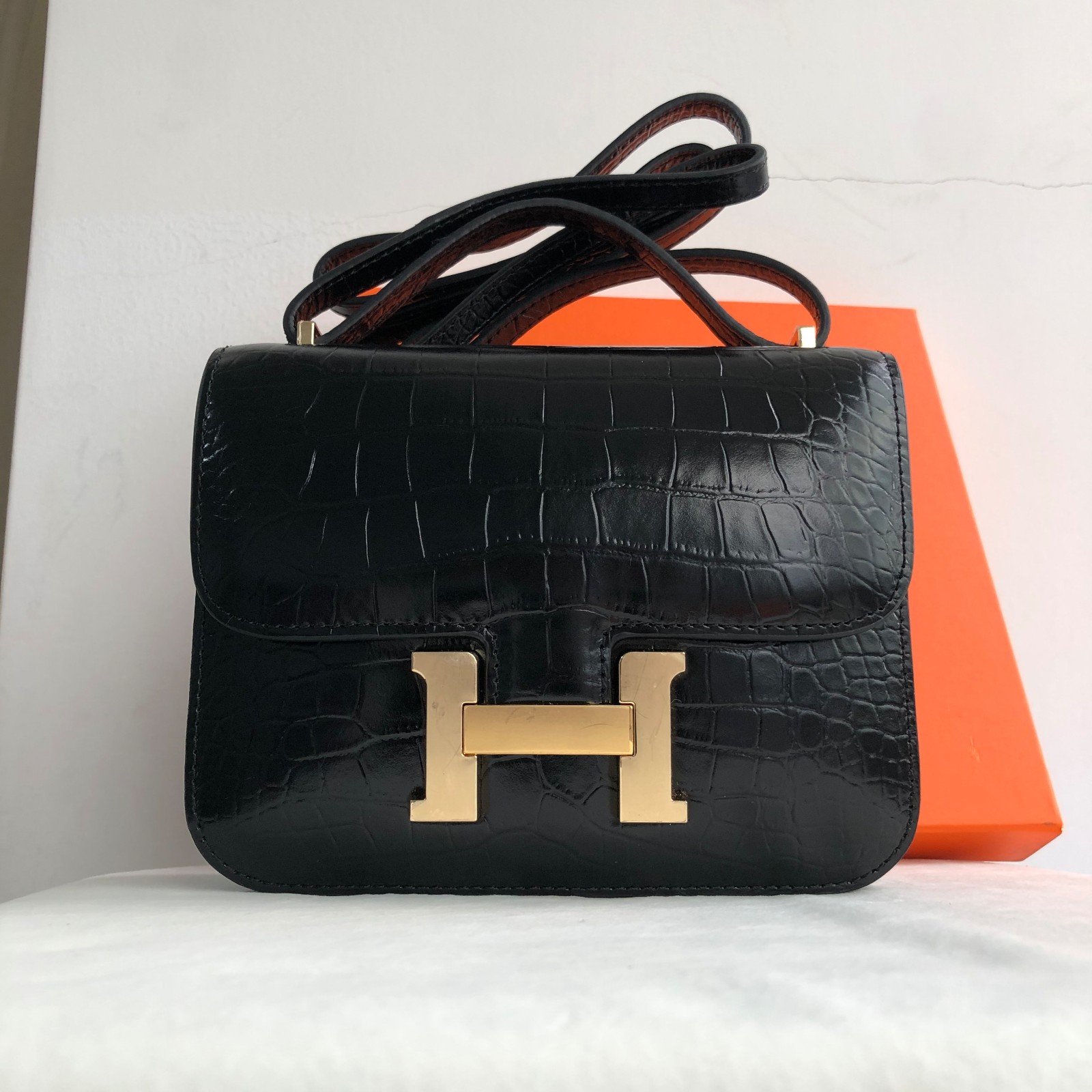 Selected black leather bags