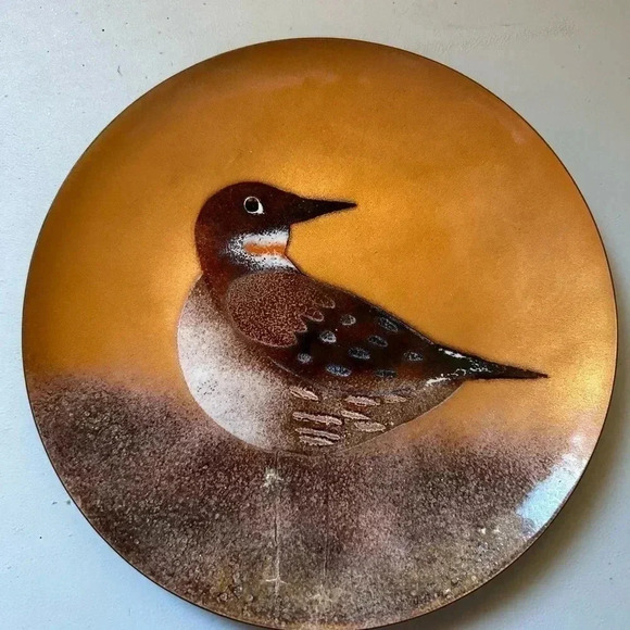 Home decor - decorative bird plate - detail