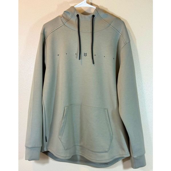 NWOT MTN OPS Tan Kinetic Cowl Neck Lightweight Men's Hoodie Sweatshirt XL - detail