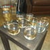 Vintage gold trimmed martini set.