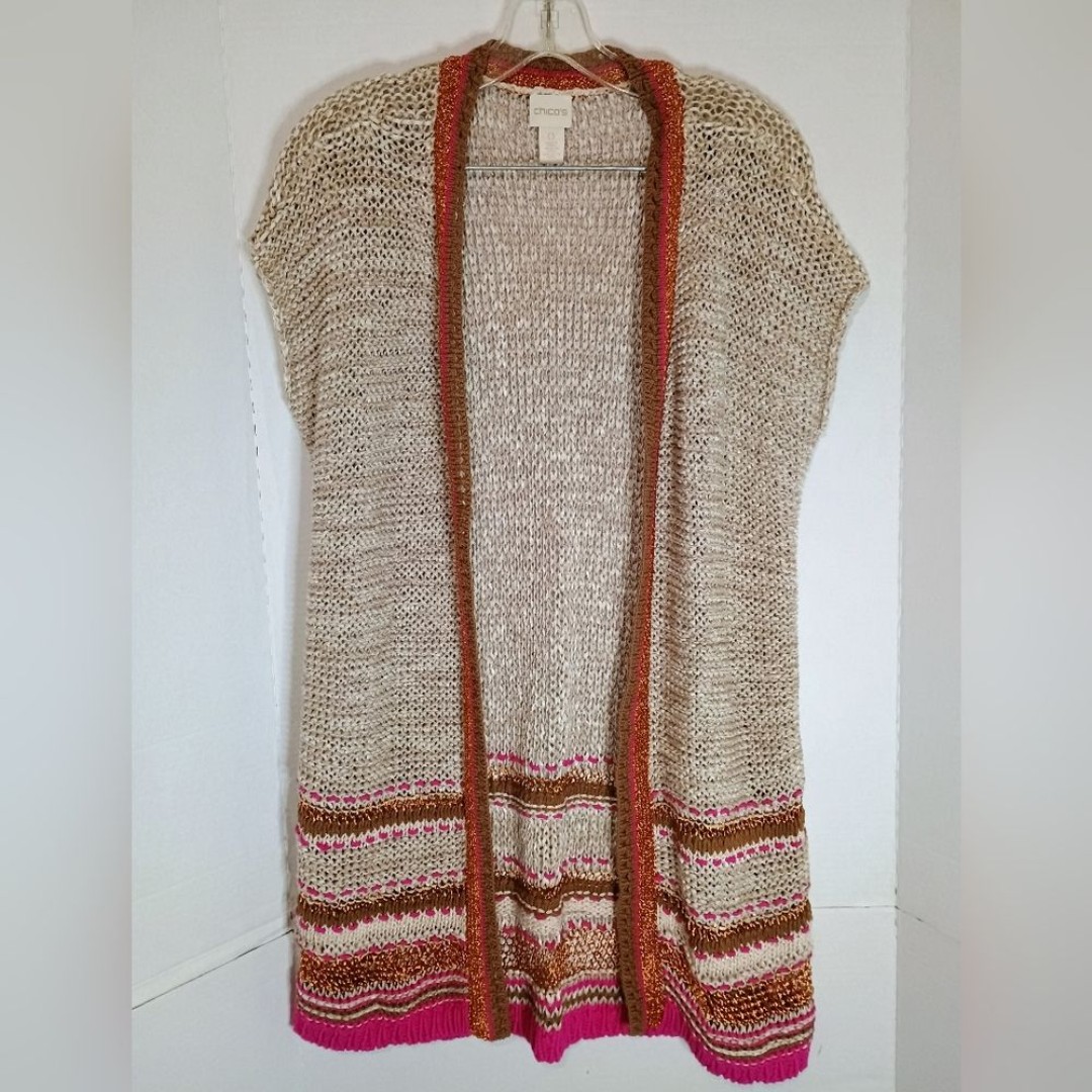 Chico's Women's Multicolor Knit Sweater Cardigan Size 0-Small