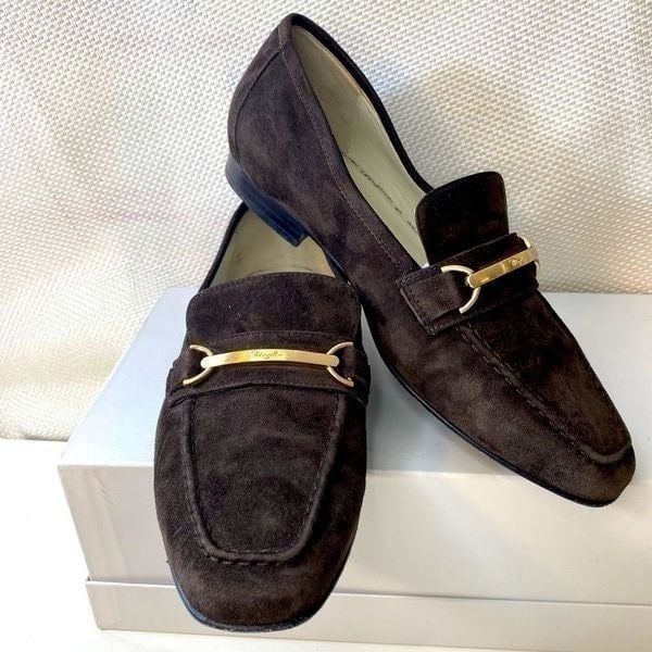 Bruno Magli brown suede loafers made in Italy size 37 or 7
