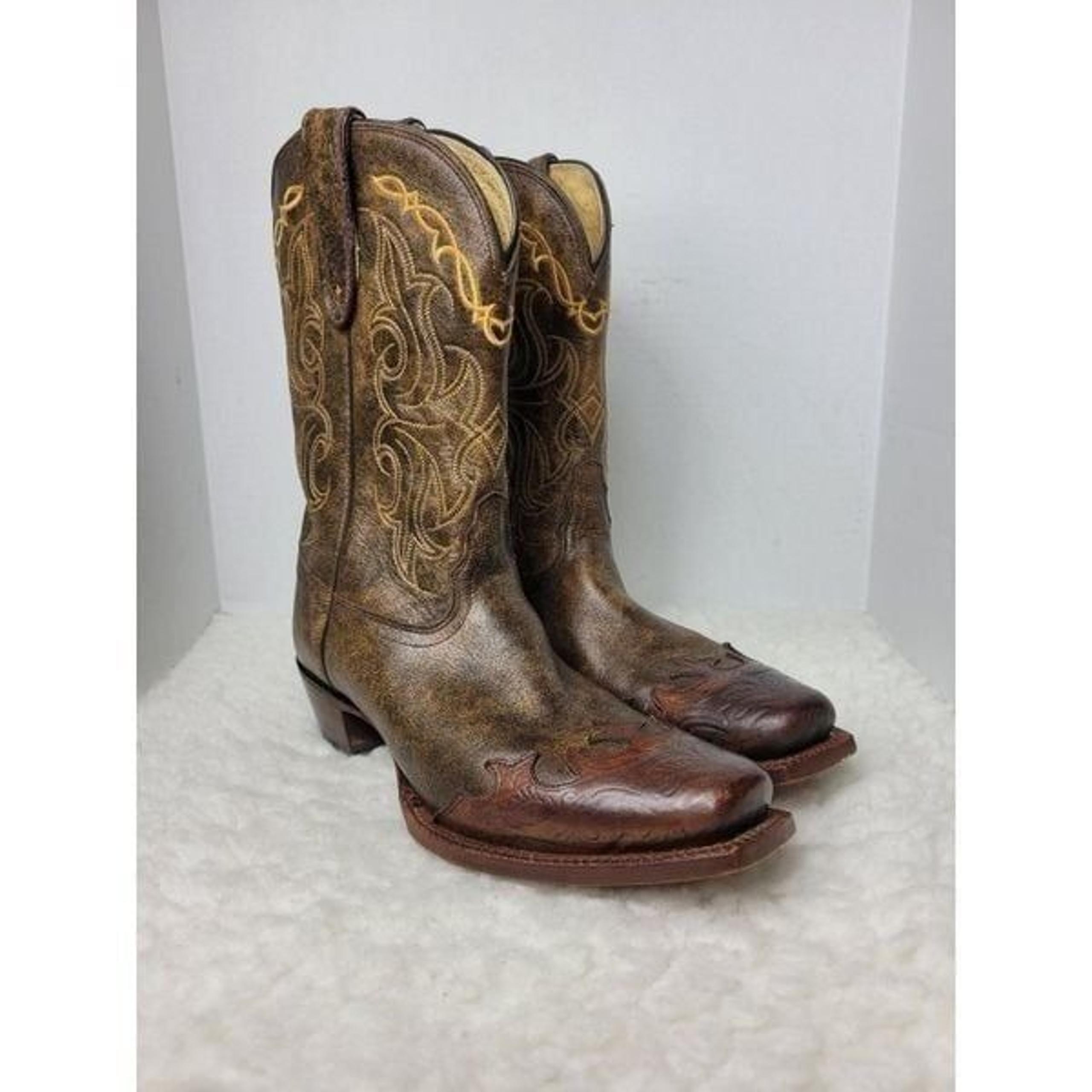 Tony Lama Vaquero Santa Fe Womens Size 10 B Cowgirl Boots Brown Leather Shoes