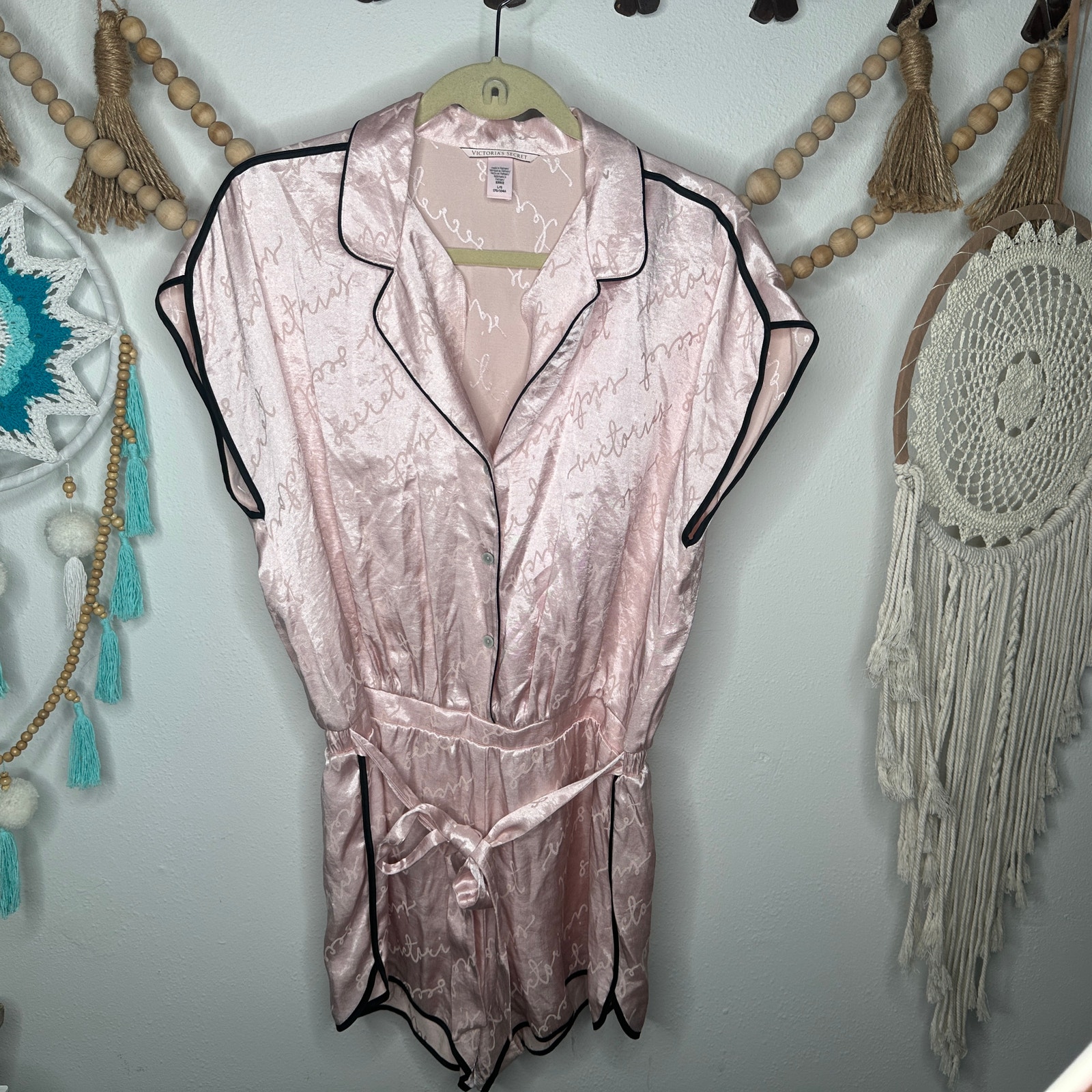Victoria's Secret Baby Pink Satin Romper
