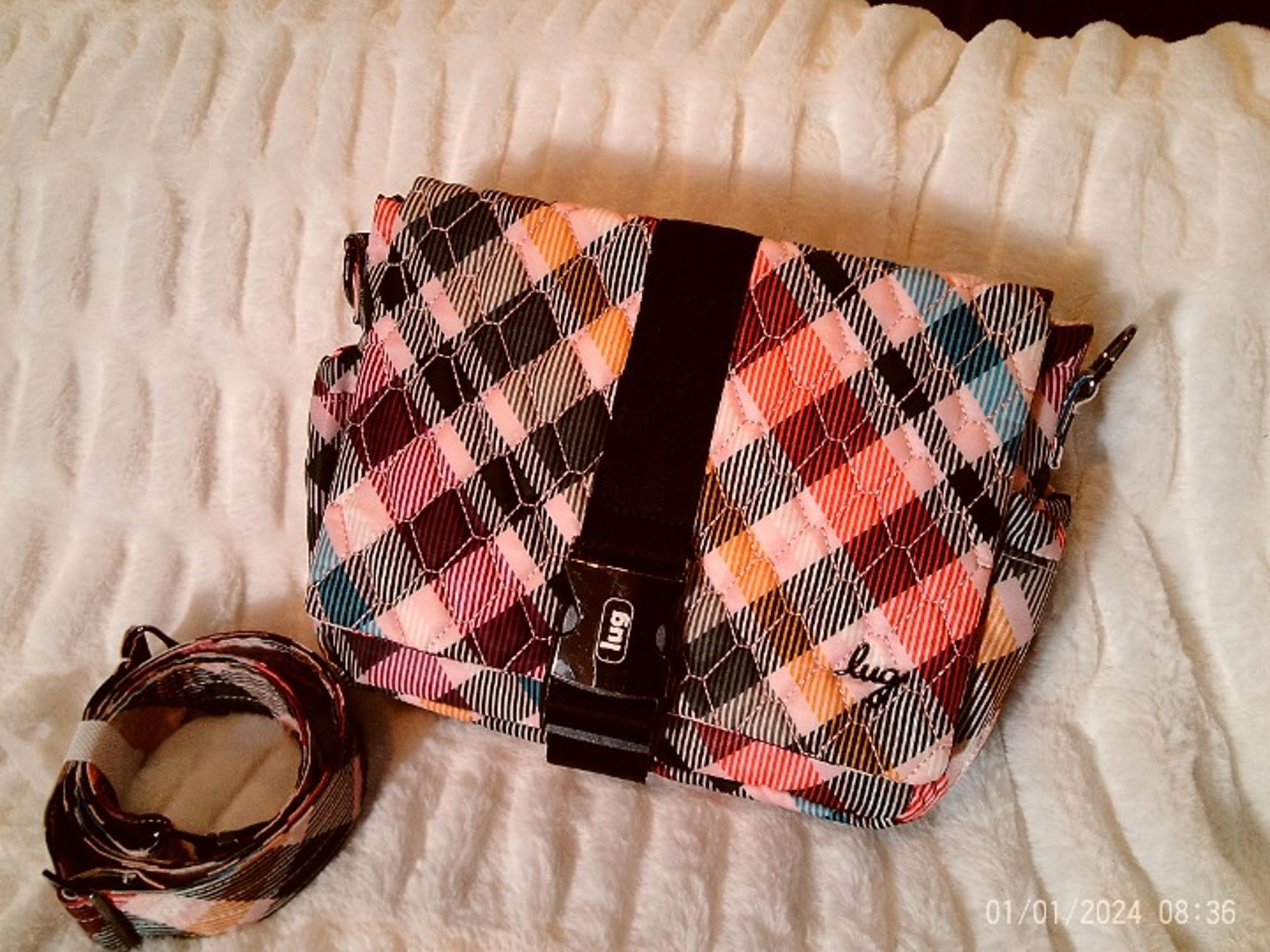 Lug Pink Plaid Harness Crossbody Bag in Pristine Pre-owned Condition
