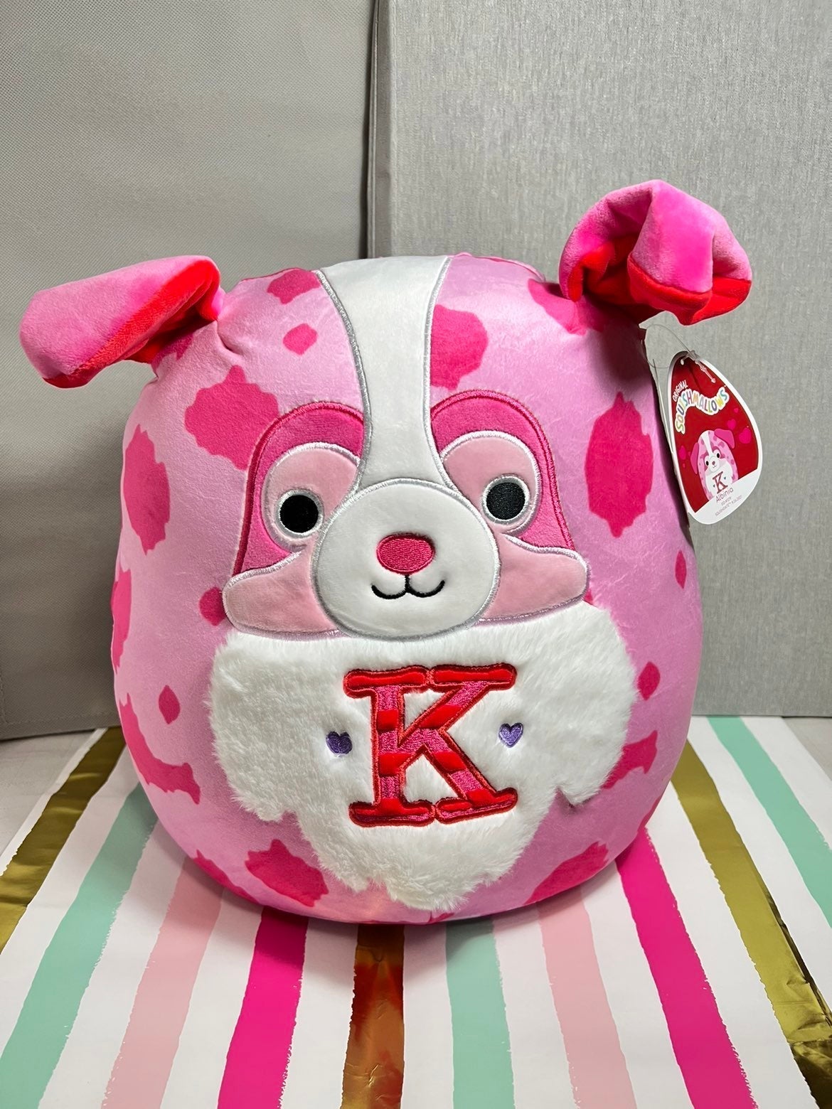 Squishmallow Albinia K Pink Dog Valentines 12 Shipped