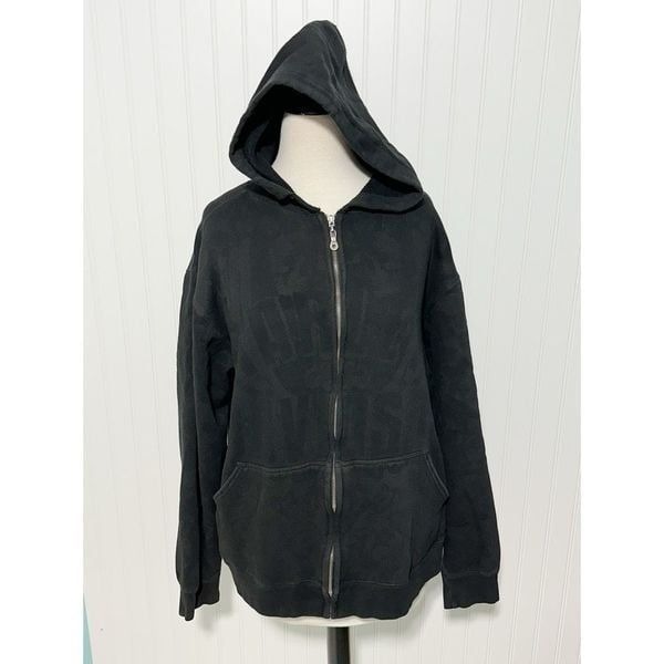 Harley Davidson Men's Full Zip Long Sleeve Hoodie Black Size Large