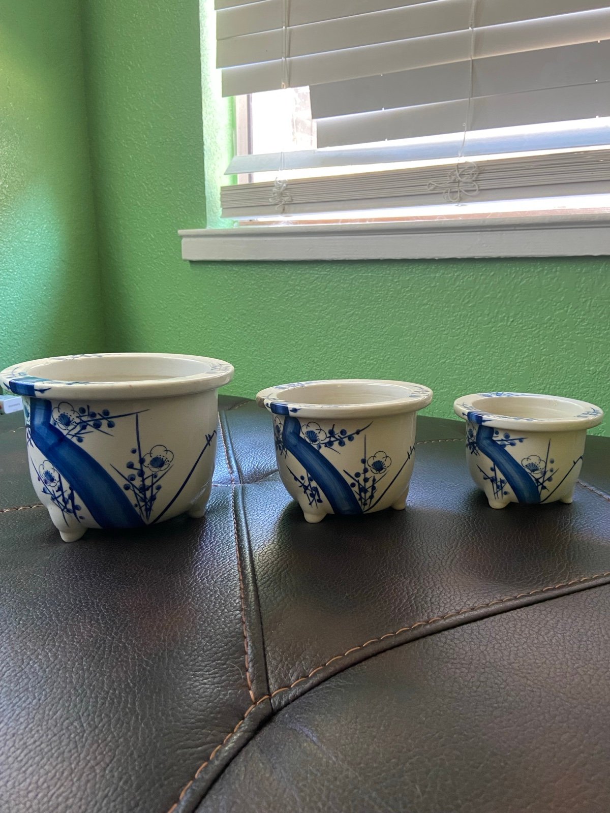 Vintage Hirado Style Japanese Porcelain Ceramic Pottery Planter Flower Pot Jardi
