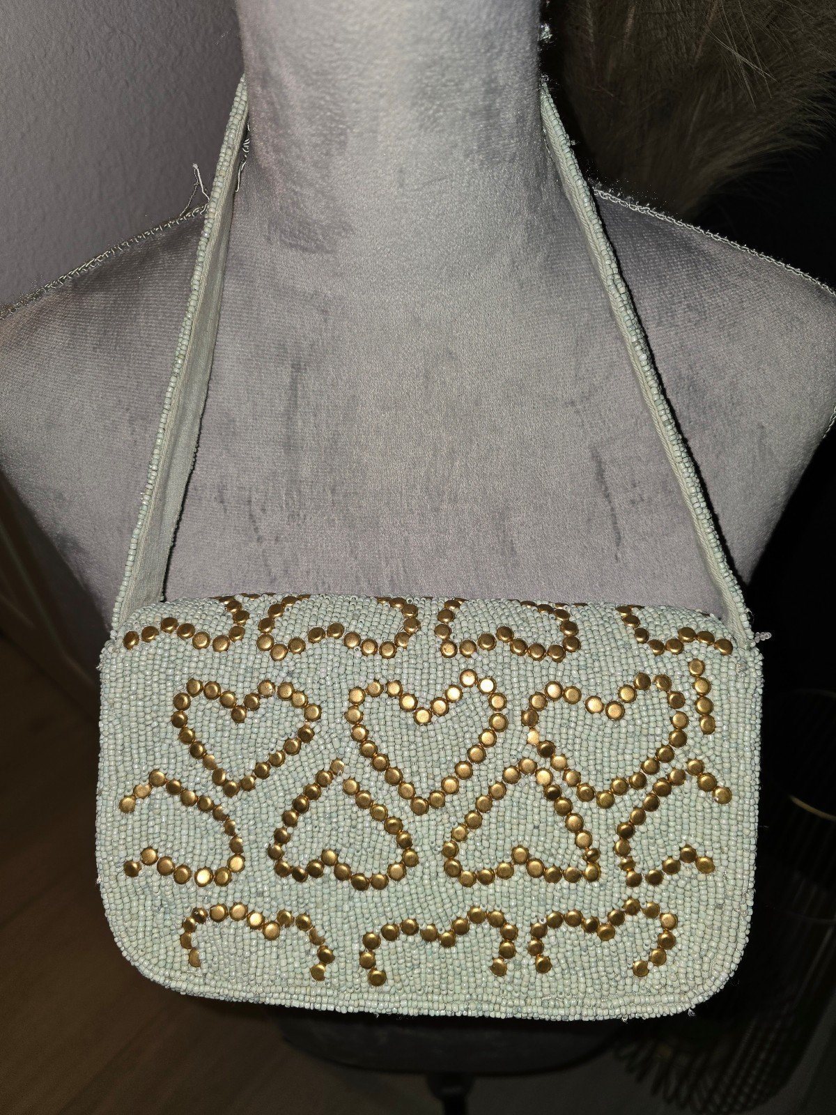 ANTHROPOLOGIE Fiona Shoulder Bag: Studded Heart Edition