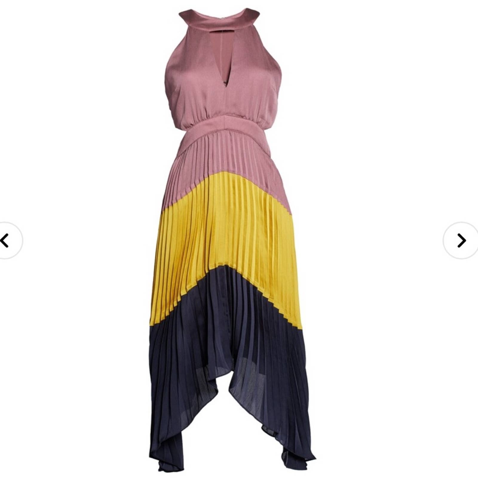 Harlyn Colorblock Pleated Dress Size M