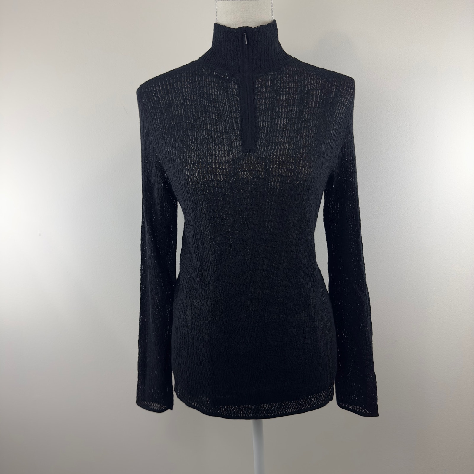 Akris quarter-zip black pullover W-10