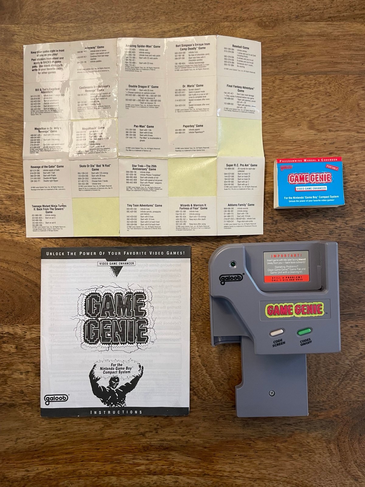LIKE NEW! Authentic Nintendo Gameboy Game Genie w Manual & Accessories *WORKING*