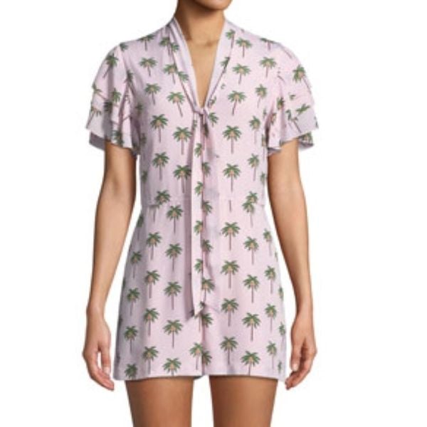 Alice + Olivia Macall Short Sleeve Ruffle Romper