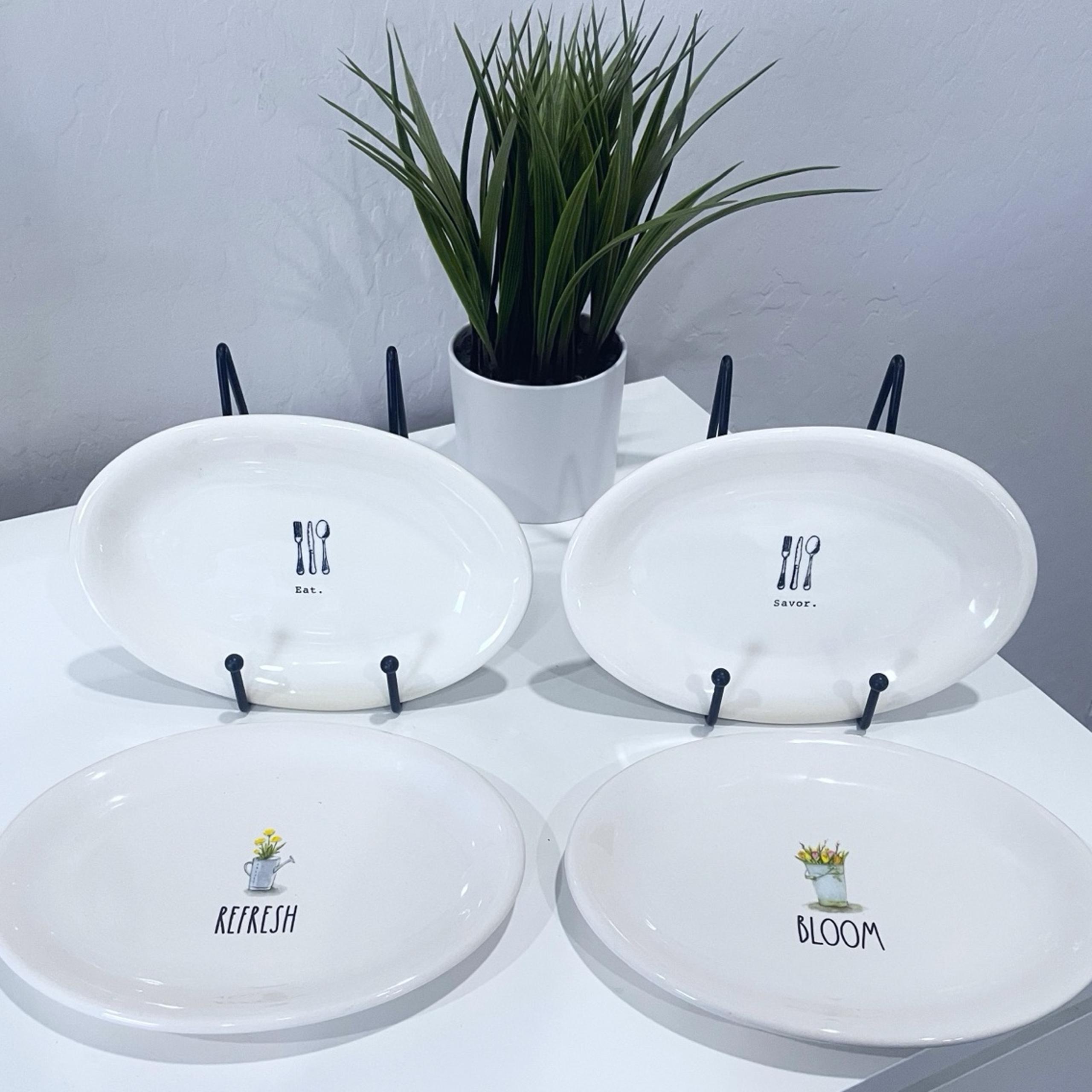 Rae Dunn Oval Appetizer Plates Bundle of (4) ✨