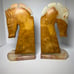 Onyx Marble Horse Head or Chess Piece Book Ends