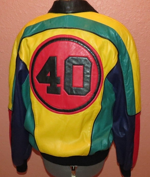 North Beach Leather Michael Hoban Hobowear Colorblock Bowling Jacket sz. 40