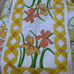 Vintage Utica floral yellow orange green bath towels bed sheet diy fabric scrap