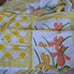 Vintage Utica floral yellow orange green bath towels bed sheet diy fabric scrap