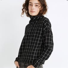 Madewell textured turtleneck sweater top windowpane NWT