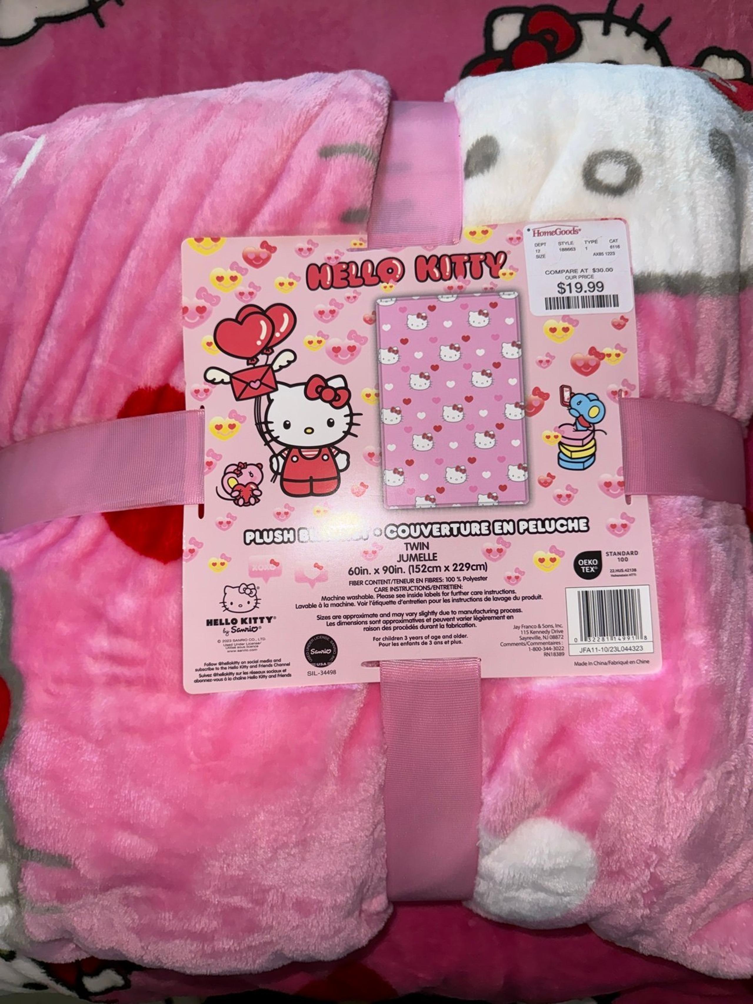 Hello Kitty Valentines Hearts Twin Blanket