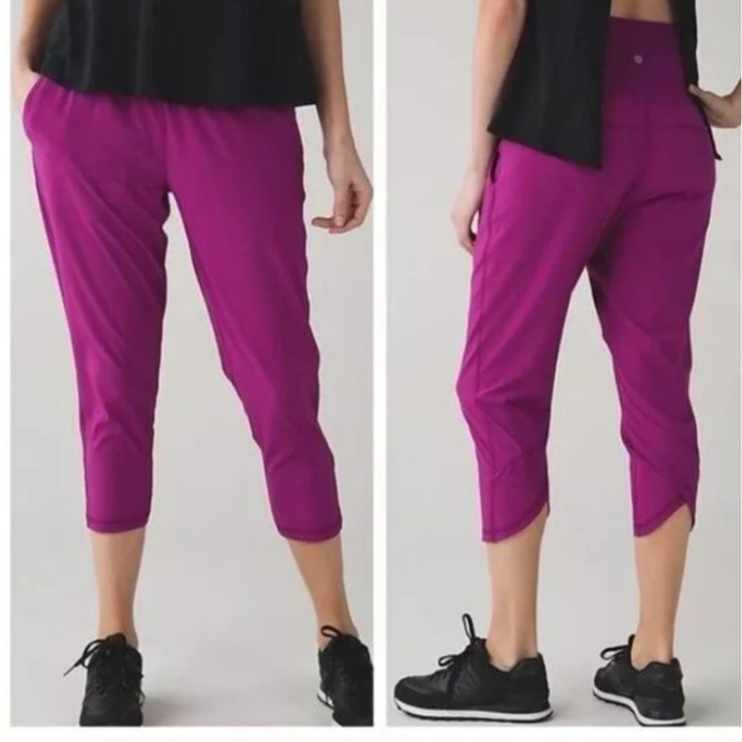 Lululemon women's tranquil crop pull on pants sz 10 light comfort athlete