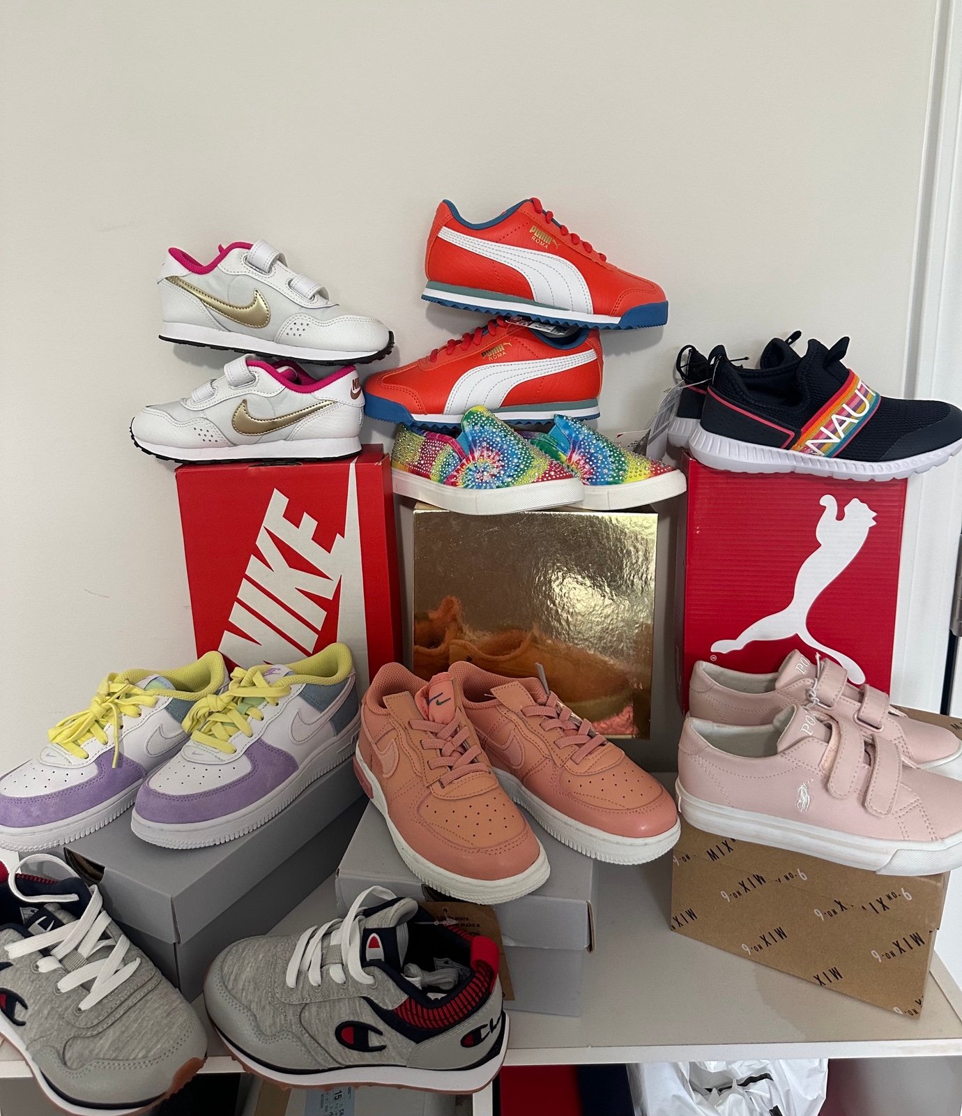 8 pairs of size 10 kids sneakers