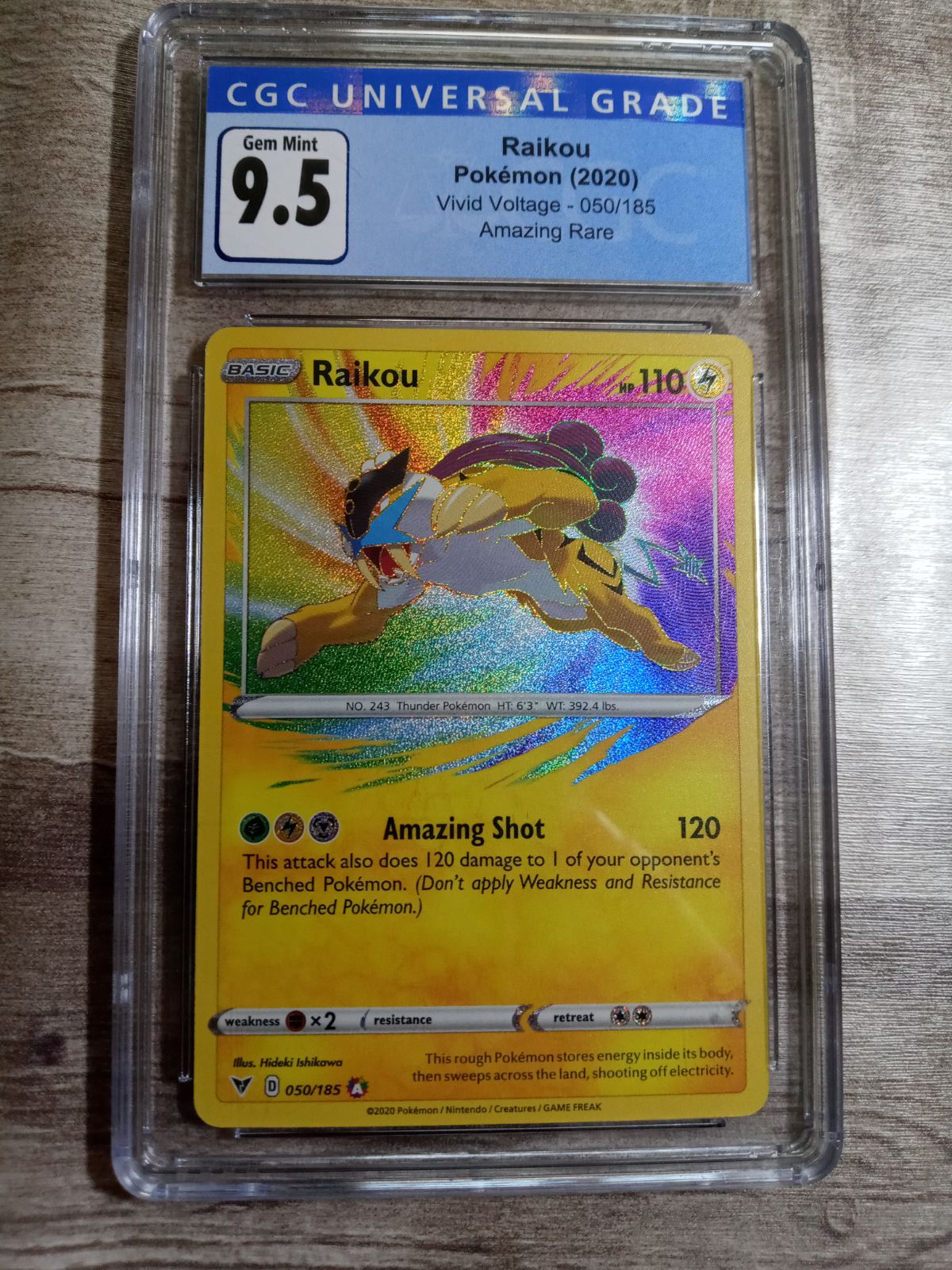 graded 9.5 Pokemon card Raikou holo amazing rare