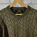 Bachrach Italy Textured Sweater Wool Blend Mens Large Brown Black Pullover