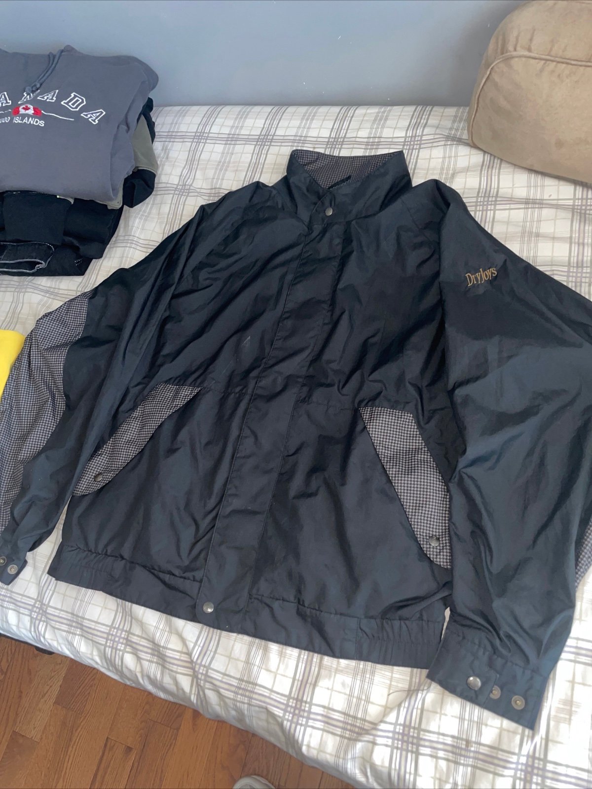 FOOTJOY DryJoys Full Zip Snap Men's Black Jacket Coat Golf Size L