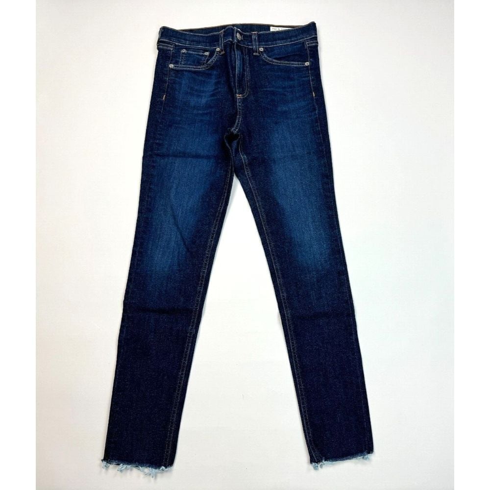 Rag bone 10 inch Ankle Skinny Denim Jean Women 27 Stretch Cotton Pockets Raw Hem