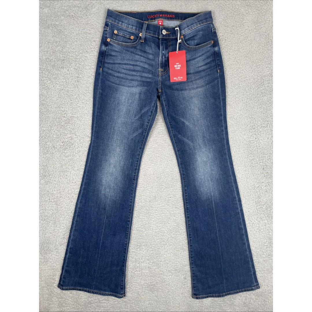Lucky Brand Sweet Mid Rise Flare Jeans Womens 6/28 R Blue NWT