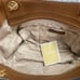 MICHAEL KORS BROWN SIGNATURE COATED CANVAS JET SET TRAVEL CHAIN TOTE