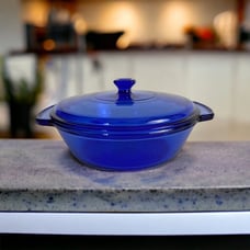 Anchor Hocking Blue Glass Ovenware Casserole Baking Dish , 2 Quart, 9 inch Wide