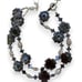 HANDMADE Black Onyx Cross Lanyard - Black & Silver Double Strand Chunky Necklace