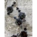 HANDMADE Black Onyx Cross Lanyard - Black & Silver Double Strand Chunky Necklace