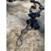 HANDMADE Black Onyx Cross Lanyard - Black & Silver Double Strand Chunky Necklace