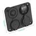 4 Gang Toggle Rocker Switch Panel Dual USB Car Boat Marine RV Truck Green LED
