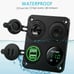 4 Gang Toggle Rocker Switch Panel Dual USB Car Boat Marine RV Truck Green LED