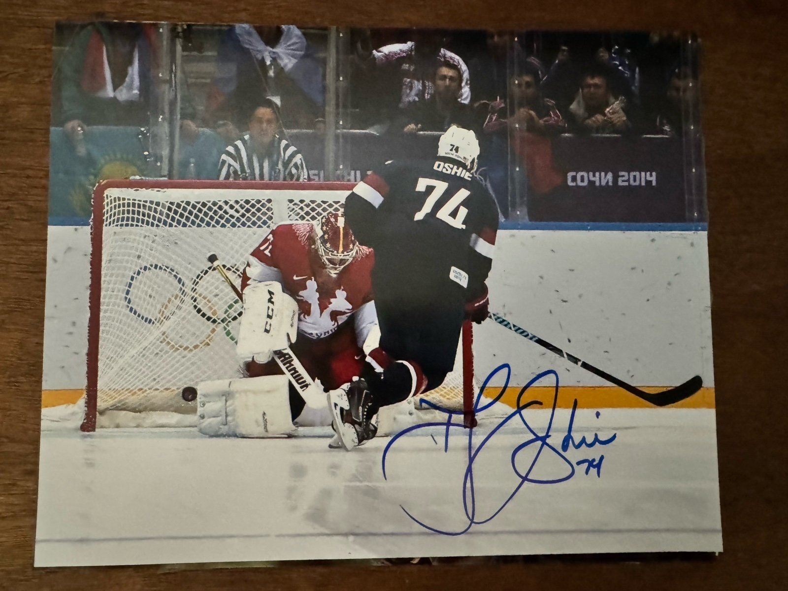TJ Oshie Signed USA Olympics 8x10