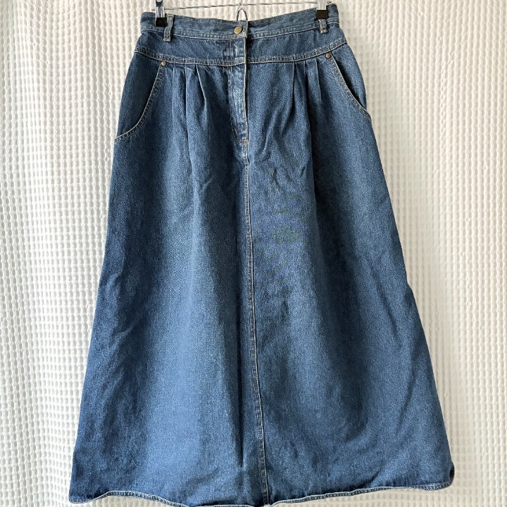 Gloria Vanderbilt size 10 vintage denim skirt cottage western horses line dance