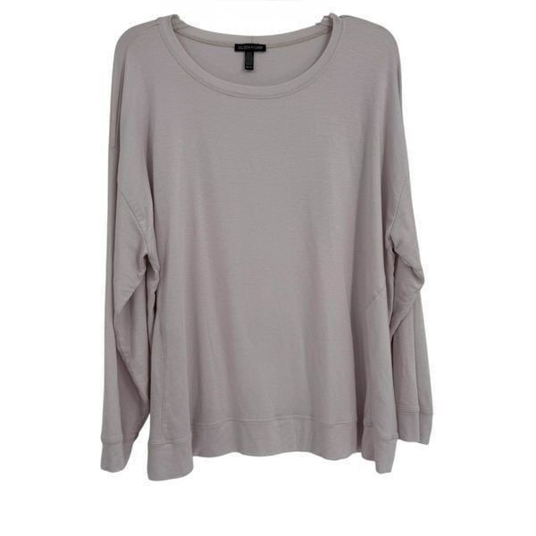 Eileen Fisher Top Womens Size XL Purple Long Sleeve Viscose Blend Soft Pullover