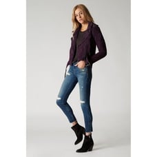 Womens Size Medium BlankNYC Purple Suede Moto Jacket