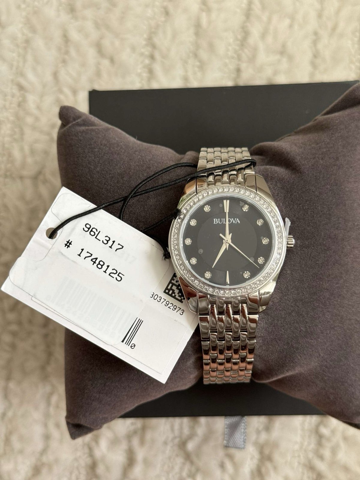 Bulova 96L317 Classic Crystal Stainless Steel Ladies Watch NEW