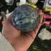 Druzy moss agate sphere