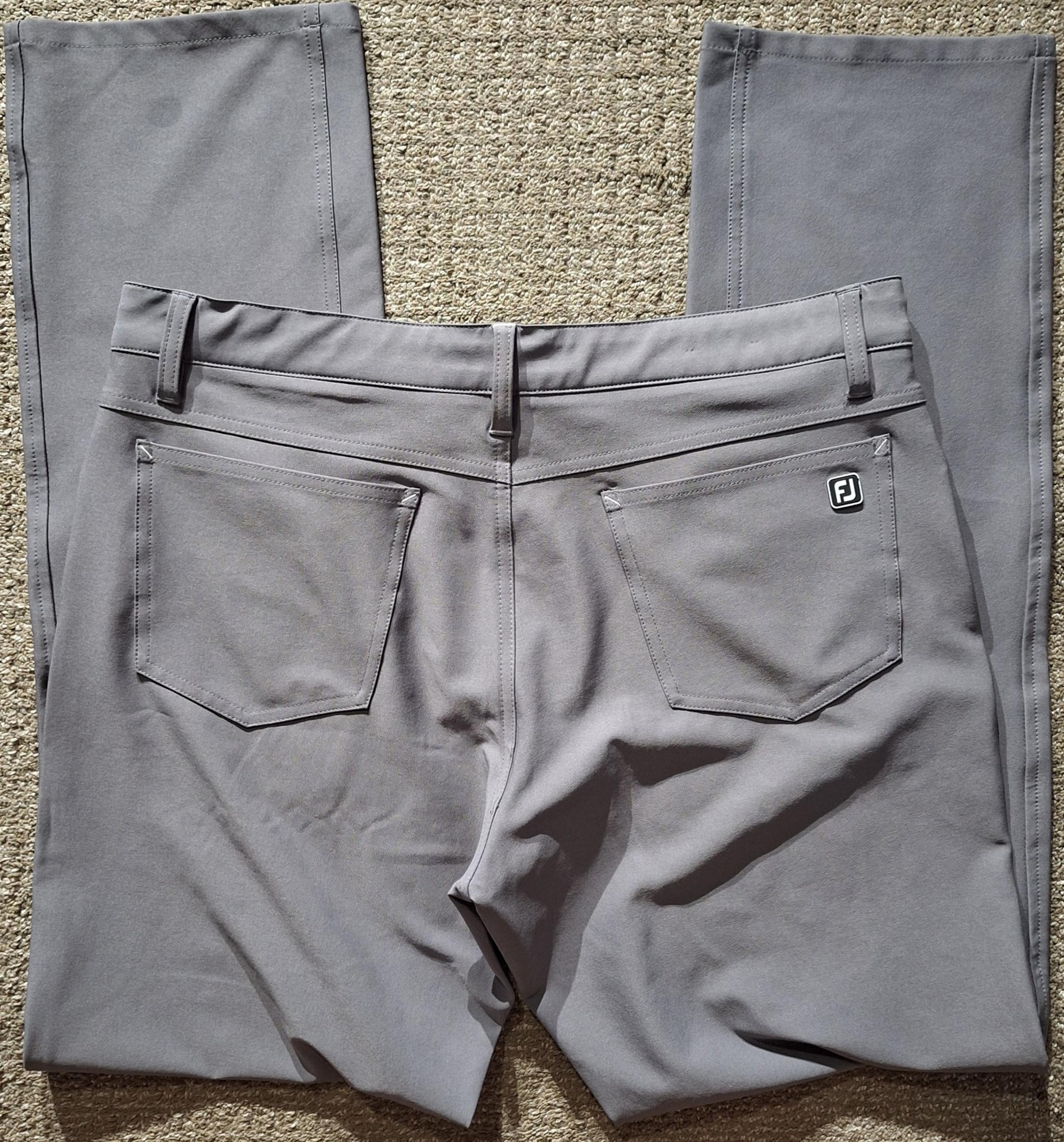 FOOTJOY Performance Golf 5-Pocket Pants Athletic Fit Gray Stretch Size 35x34 VGC
