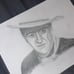 Completely Hand Drawn John Wayne Portrait