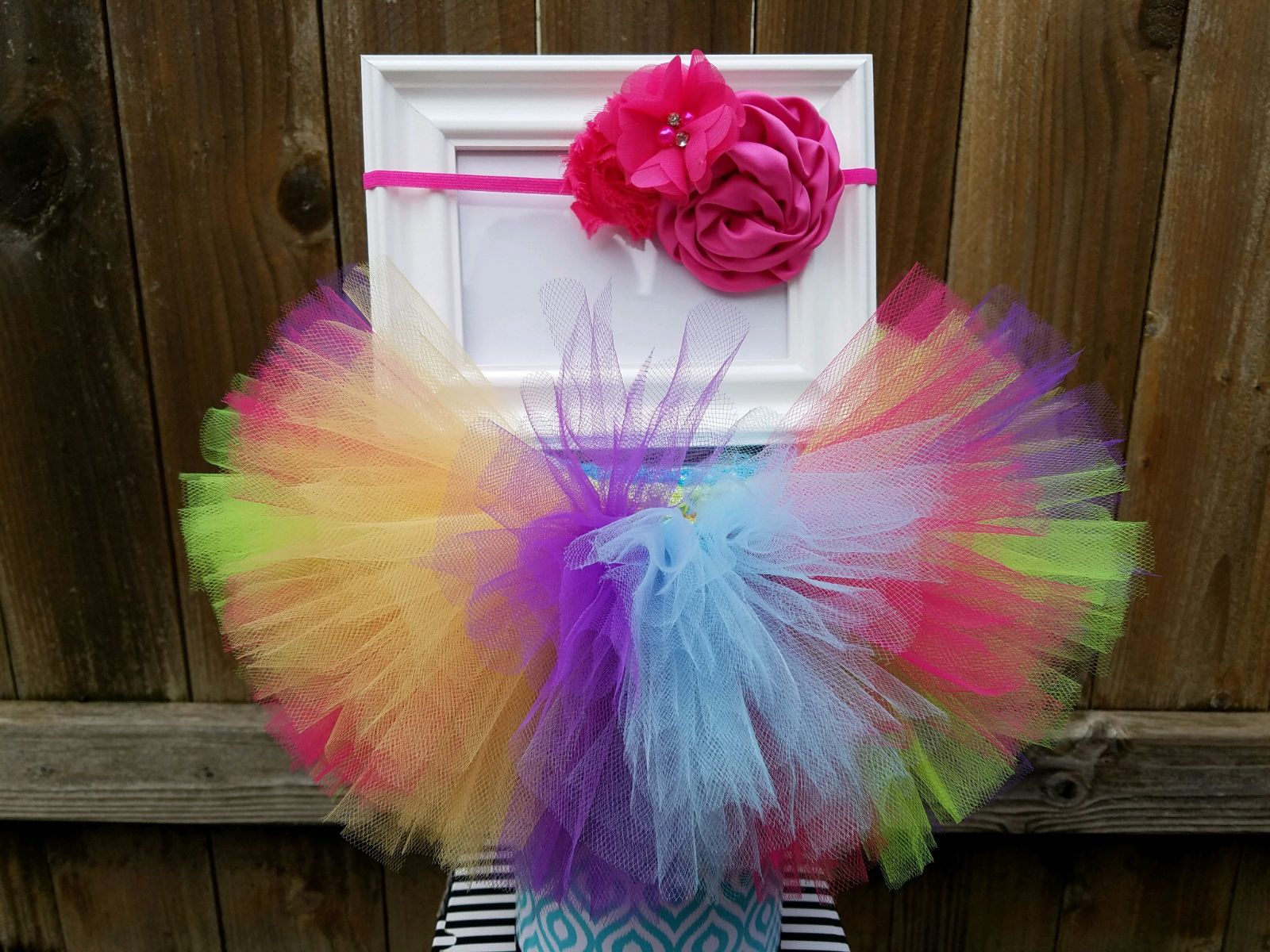 RAINBOW BIRTHDAY TUTU SIZE 2T BLUE RED