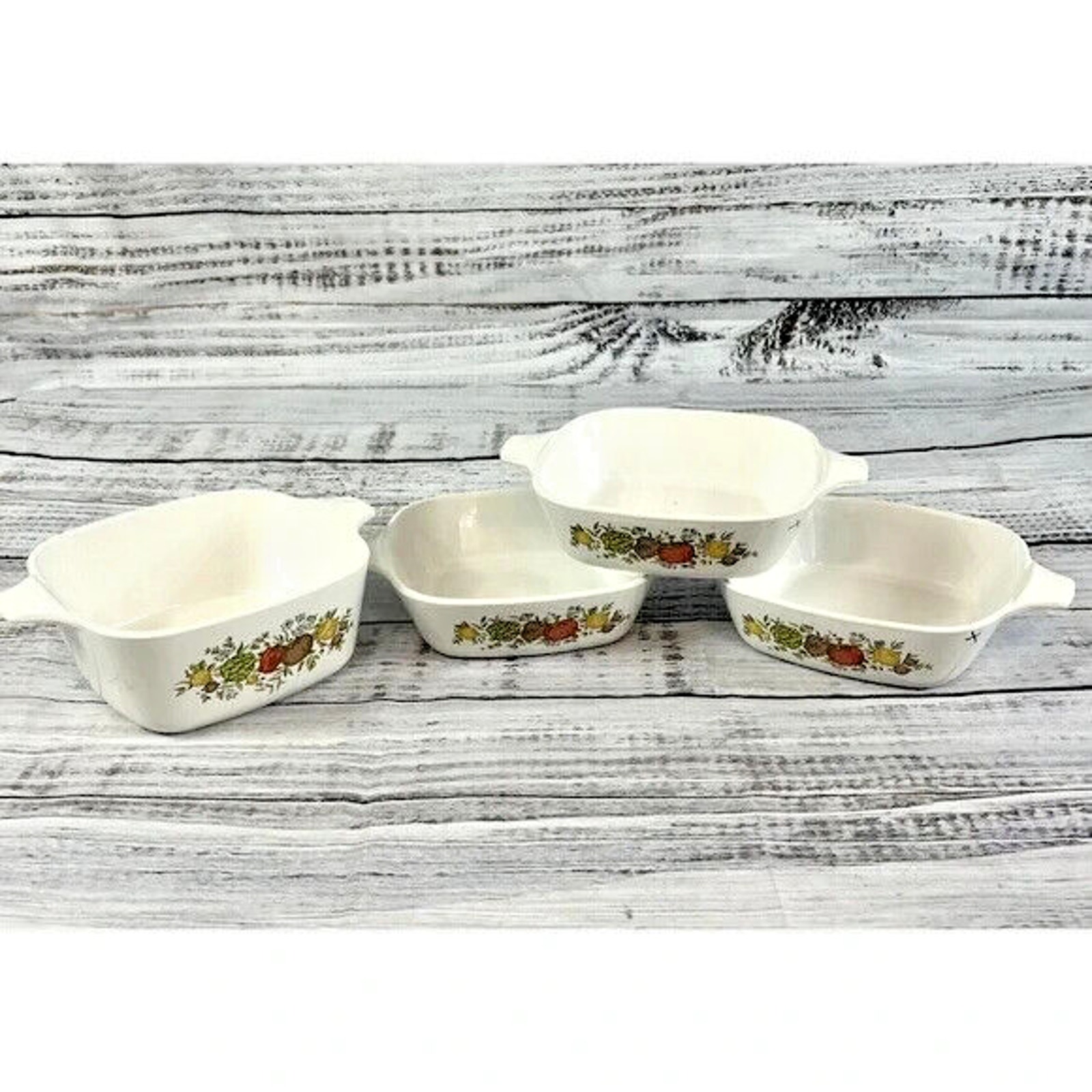 4pc Lot Vintage Corning Ware Spice Of Life 1 3/4C & 2 3/4C Casserole Granny Core