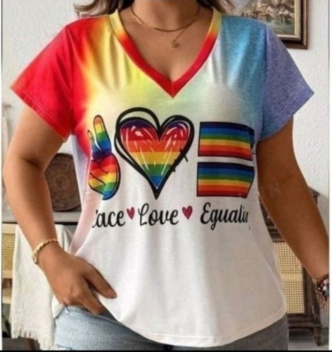 Super cute plus size pride rainbow tee 2XL