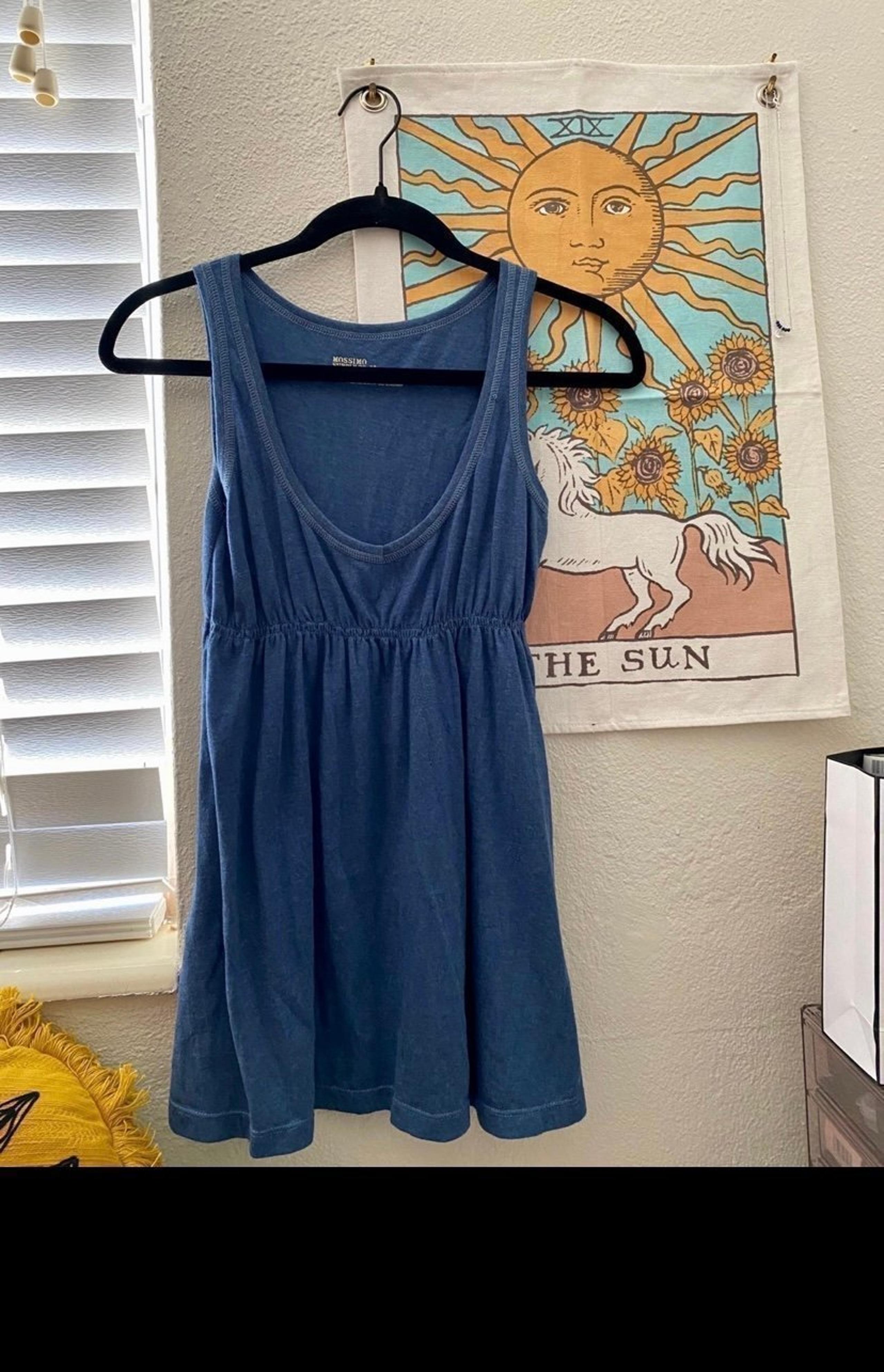 Mossimo Blue Sleeveless Babydoll Ruched Tunic (S)